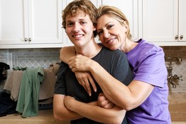 mom and teen son